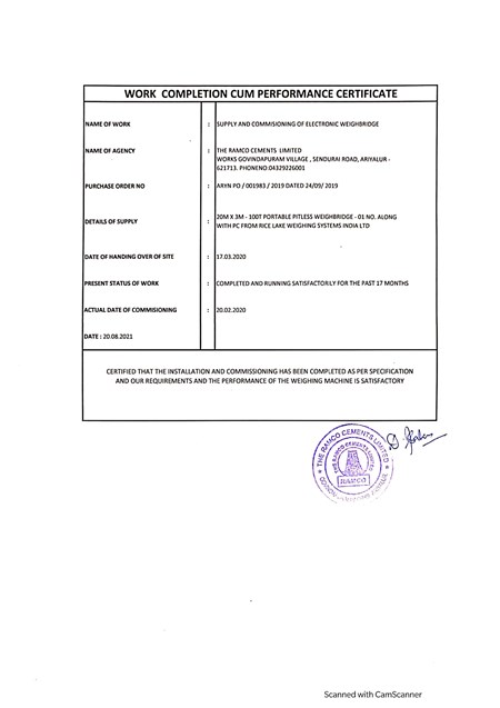 Ramco Ariyallur Performance
